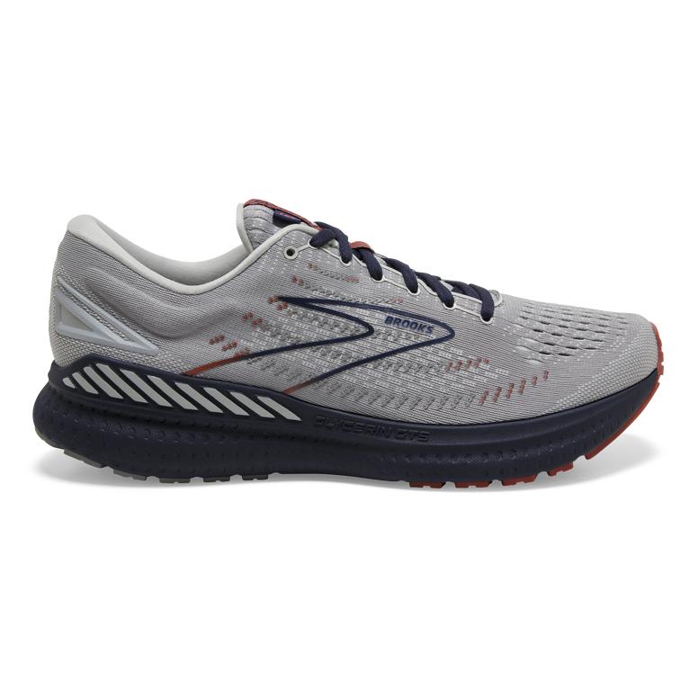 Brooks Glycerin GTS 19 Max-Cushion Men's Road Running Shoes - Grey/Alloy/Peacoat (92146-XQIC)